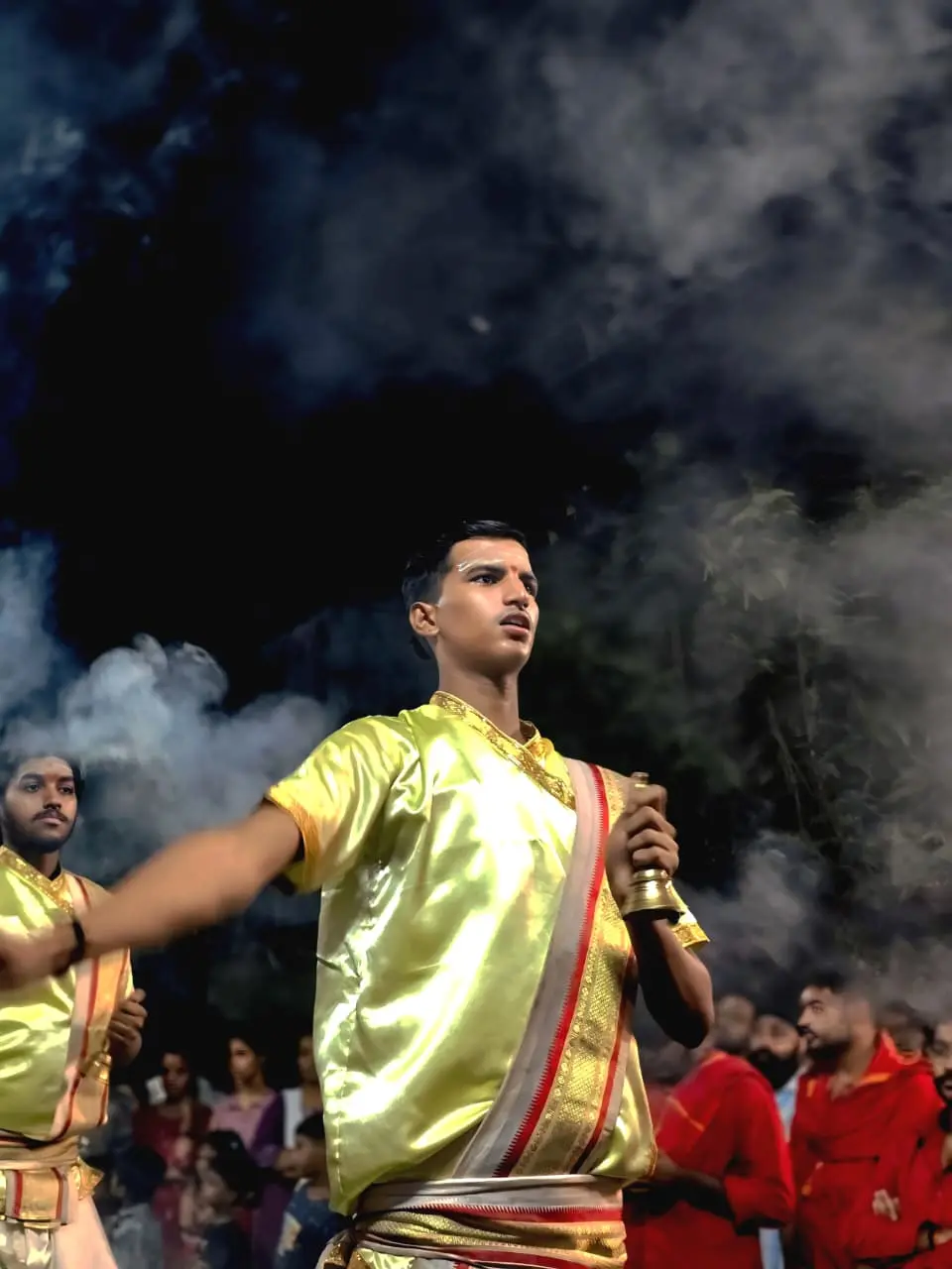 Banaras Sandhya Ganga Aarti Pandit - Evening Ganga Aarti ceremony with traditional Hindu rituals