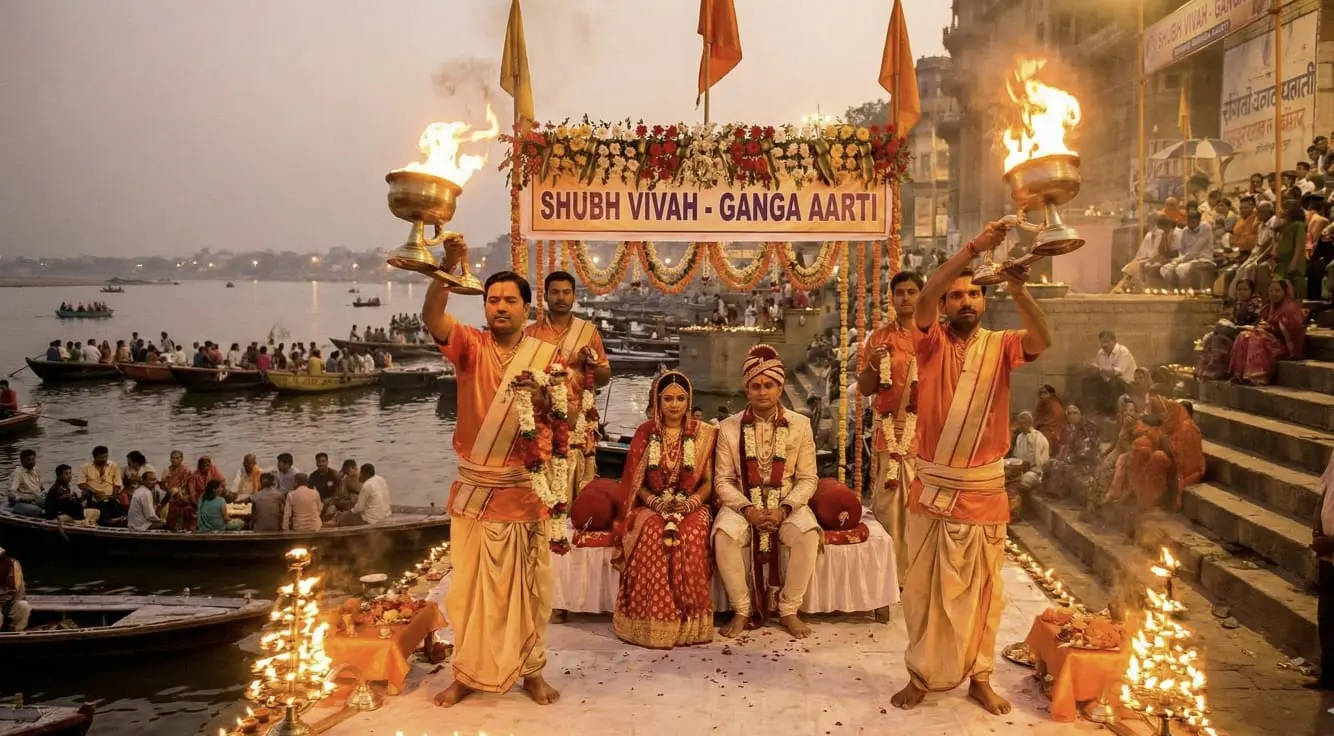 Ganga Aarti for Marriage - sacred wedding ritual performed by Pandit Ji